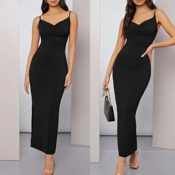 Dresses & Skirts - Black cowl neck cami maxi dress